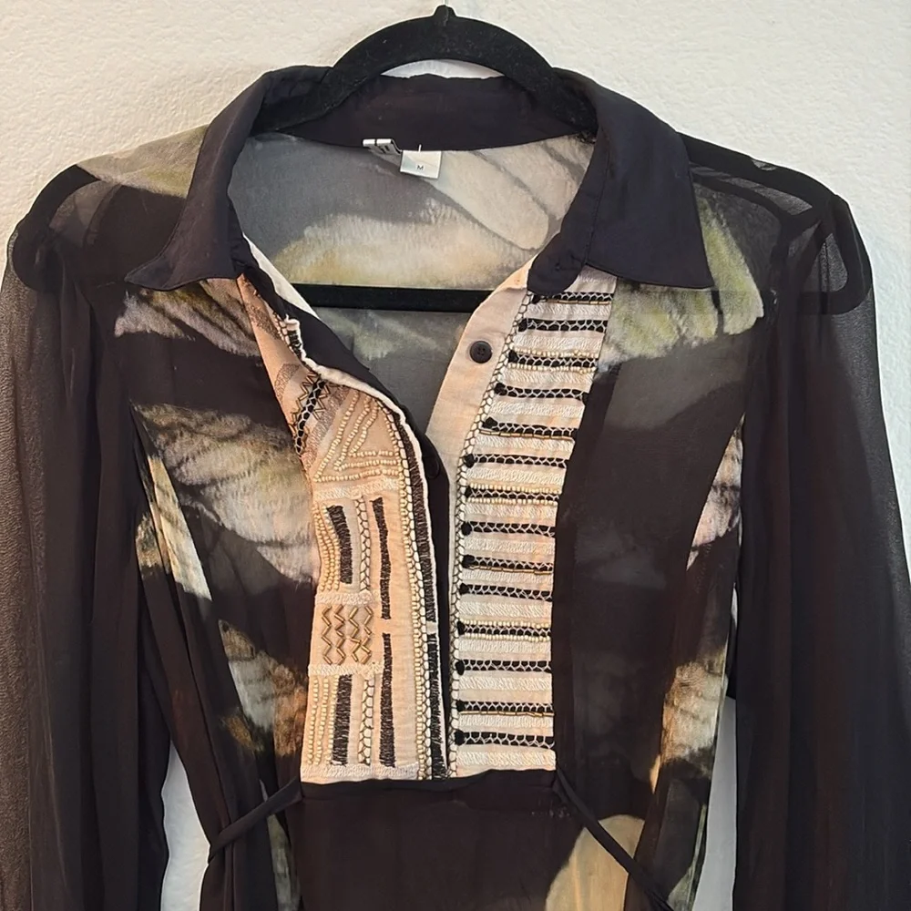 Anthropology Sheer Top/Tunic Blank London NWOT Size M - Picture 3 of 12